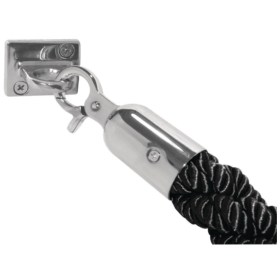 Bolero Black Twist Barrier Rope with St/St Ends CF136 - Whisk Hospitality - CF136