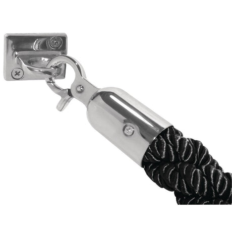 Bolero Black Twist Barrier Rope with St/St Ends CF136 - Whisk Hospitality - CF136