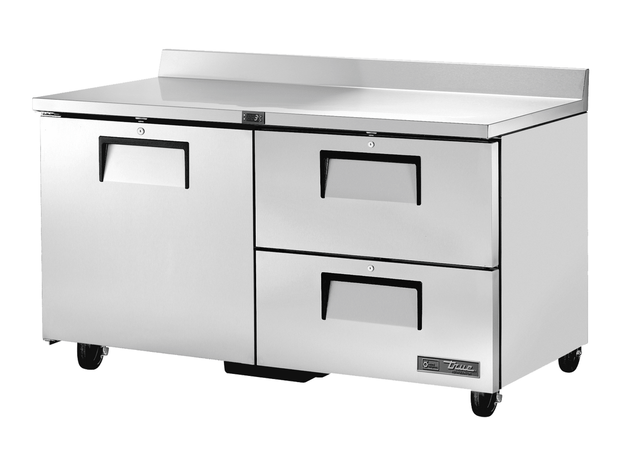 True Refrigeration Worktop Counter Refrigerator 2 Drawers + 1 Solid Swing Door - TWT - 60D - 2 - HC - Whisk Hospitality - TWT-60D-2-HC