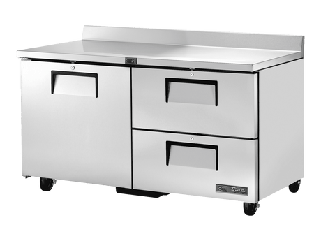 True Refrigeration Worktop Counter Refrigerator 2 Drawers + 1 Solid Swing Door - TWT - 60D - 2 - HC - Whisk Hospitality - TWT-60D-2-HC