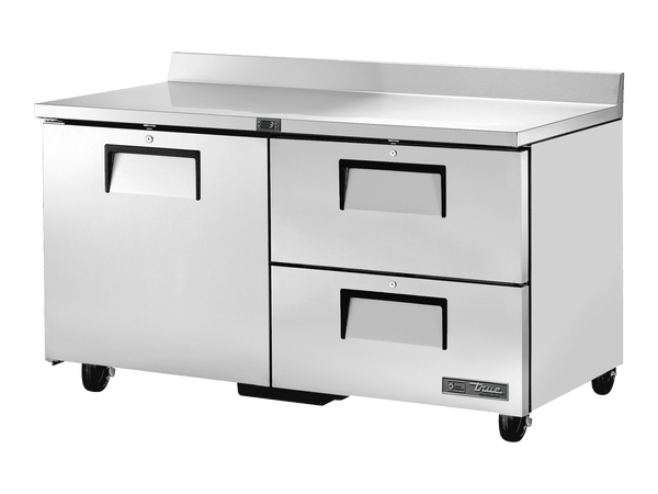 True Refrigeration Worktop Counter Refrigerator 2 Drawers + 1 Solid Swing Door - TWT - 60D - 2 - HC - Whisk Hospitality - TWT-60D-2-HC
