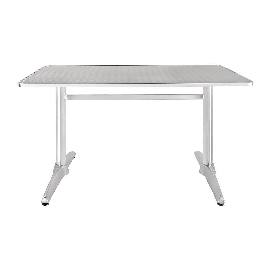 Bolero Rectangular Pedestal Table St/St Top & Alu. Rim - 1200x600mm U432 - Whisk Hospitality - U432