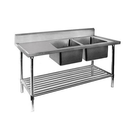 Modular System Double Right Sink Bench with Pot Undershelf - DSB7 - 2100R/A - Whisk Hospitality - DSB7-2100R/A