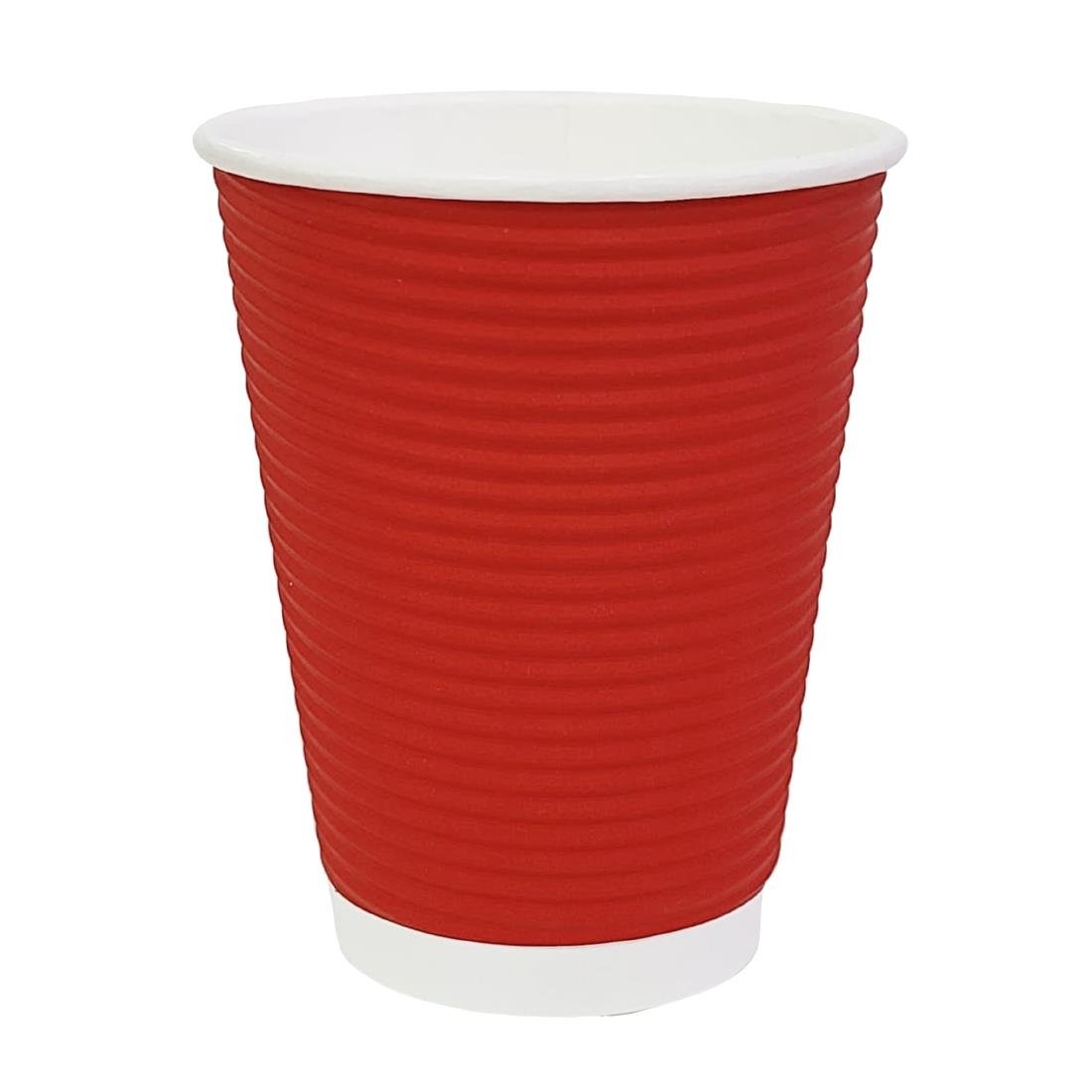 Fiesta Recyclable Hot Cup Ripple Wall Red 340ml (Box 500) GP428 - Whisk Hospitality - GP428