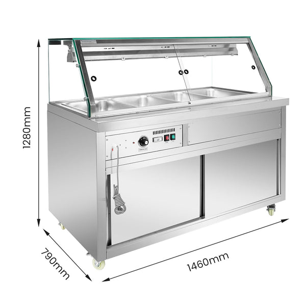 Thermaster Wet and Dry Bain Marie Display 4x1/1 GN Pans - PG150FE-XG - Whisk Hospitality - PG150FE-XG