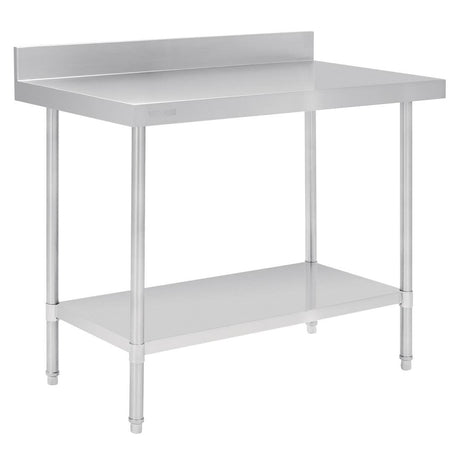 Vogue Premium 304 Stainless Steel Table with Upstand - 1200x600x900mm DA339 - Whisk Hospitality - DA339