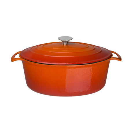 Vogue Oval Casserole Orange - 125x230x305mm 6Ltr GH312 - Whisk Hospitality - GH312
