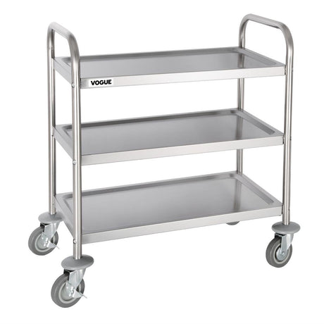 Vogue 3 Tier Flat Pack Trolley St/St - 825x710x405mm F993 - Whisk Hospitality - F993