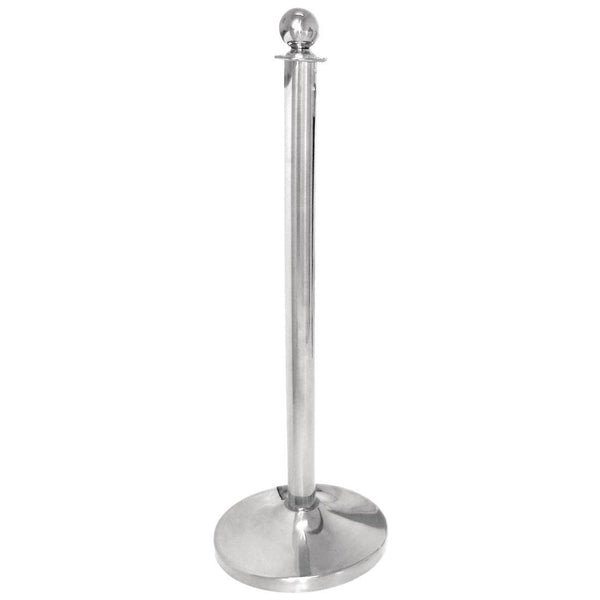 Bolero Ball Top St/St Barrier Post Polished Finish S651 - Whisk Hospitality - S651