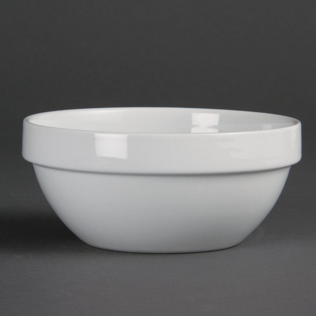 Olympia Whiteware Stacking Bowl White - 145mm 5 3/4" 540ml (Box 12) CE530 - Whisk Hospitality - CE530