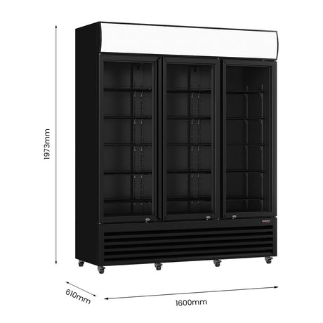 Thermaster Three Glass Door Colourbond Upright Drink Fridge - LG - 1203BP - Whisk Hospitality - LG-1203BP