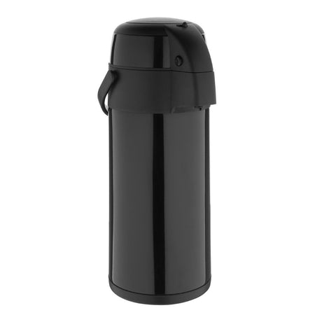 Olympia Pump Action Airpot St/St Double Wall Black - 5Ltr DM186 - Whisk Hospitality - DM186
