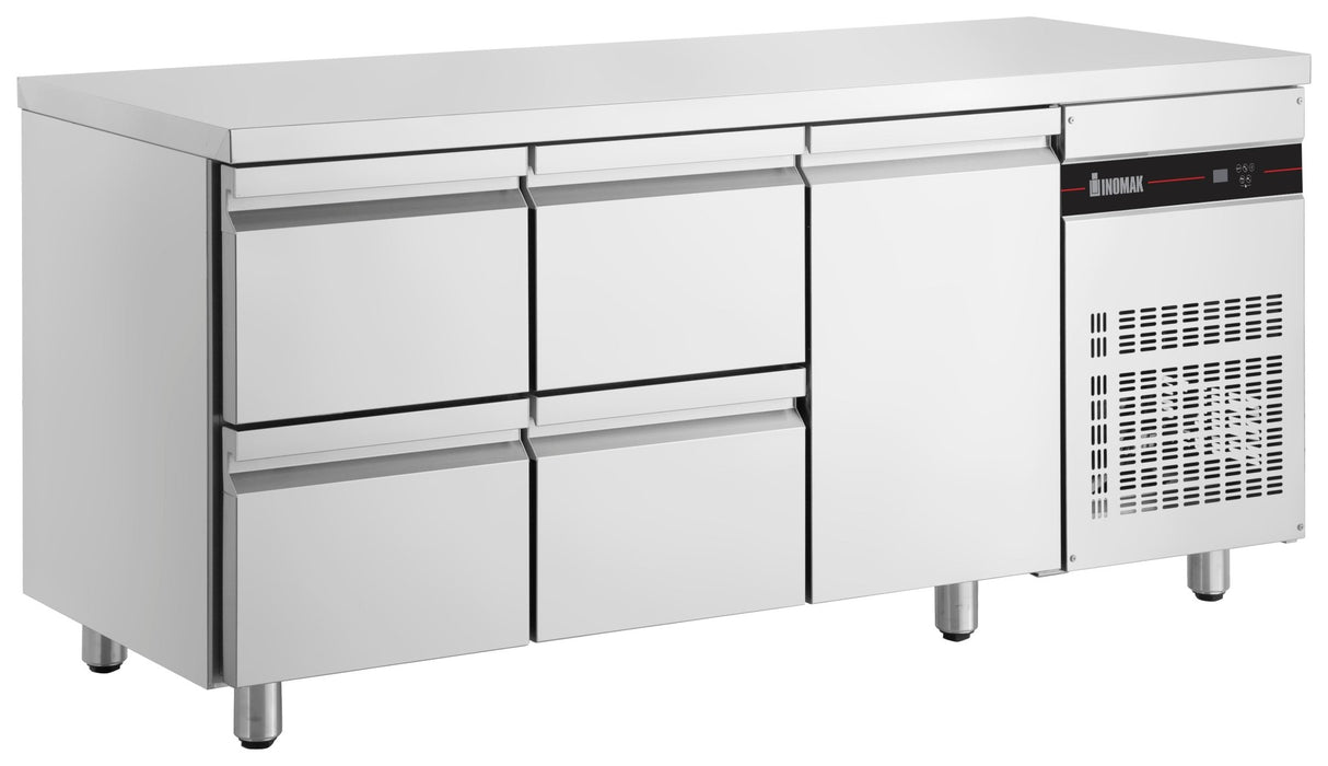 Inomak Under Bar Fridge 1 Door 4 Drawers UBD4000 - Whisk Hospitality - UBD4000