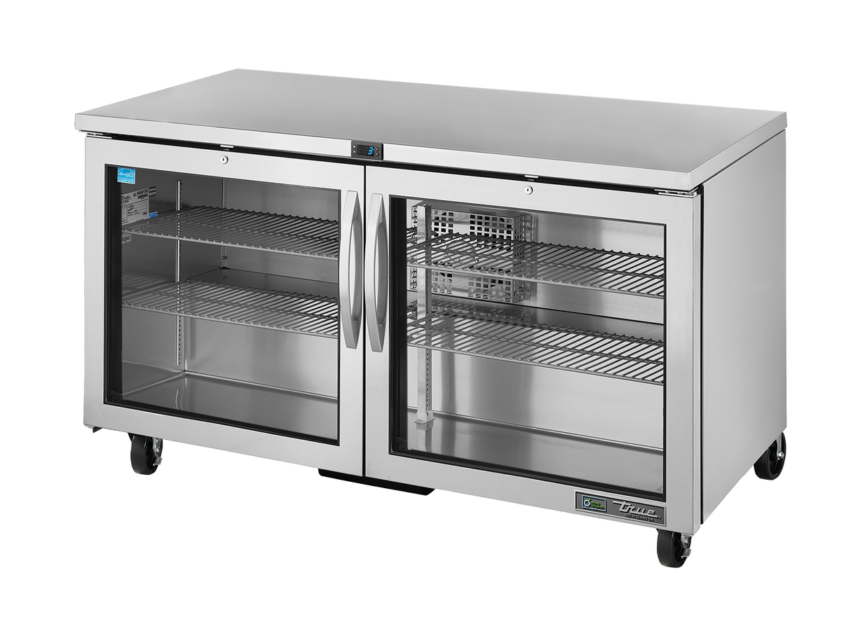 True Refrigeration Undercounter Foodservice Refrigerator, 2 Glass Swing Doors - TUC - 60G - HC - FGD01 - Whisk Hospitality - TUC-60G-HC-FGD01