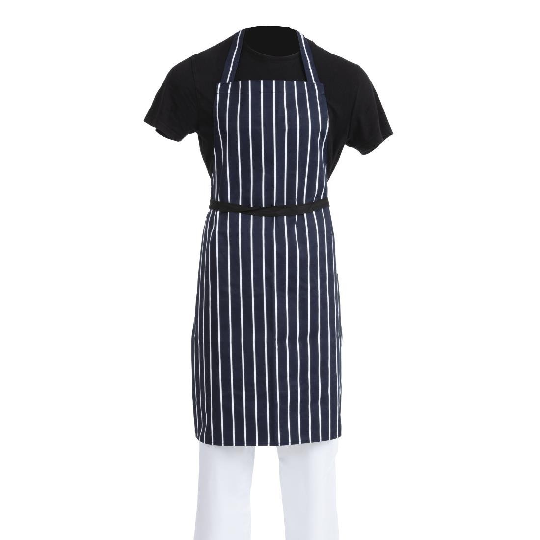 Whites Bib Apron Blue/White Butchers Stripe - 711 - 965mm A530 - Whisk Hospitality - A530