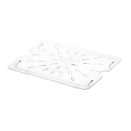 Gastronorme Pan Drain Plate - PolyCarbonate - 1/2 - Clear - Whisk Hospitality - 392351