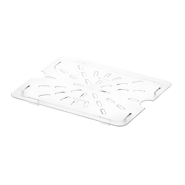 Gastronorme Pan Drain Plate - PolyCarbonate - 1/2 - Clear - Whisk Hospitality - 392351