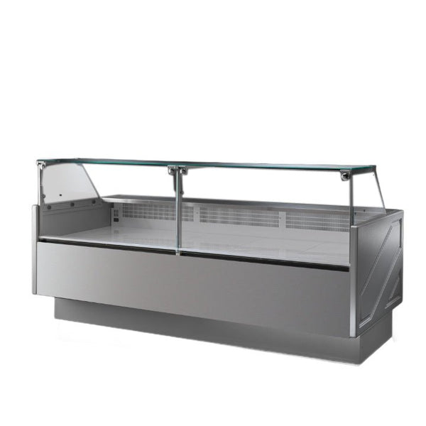 Tecnodom Serie MR9.5 Silver 2480mm Wide Deli Display with Storage and Castors TDMR - 0925 - Whisk Hospitality - TDMR-0925