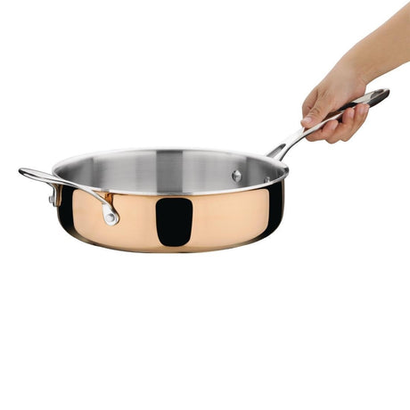 Vogue Induction Tri-Wall Copper Saute Pan - 240mm 9" CM676 - Whisk Hospitality - CM676