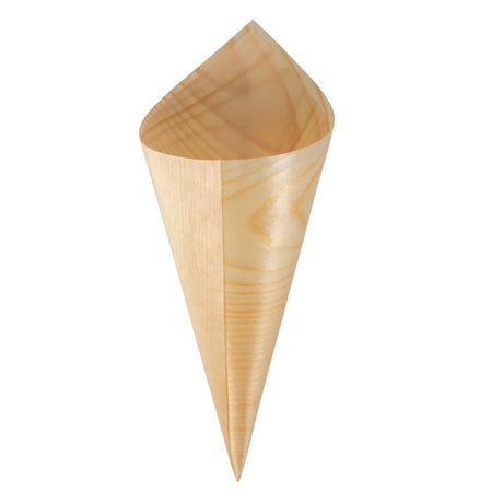 Fiesta Compostable Poplar Wooden Cone - 170mm (Pack 100) DK389 - Whisk Hospitality - DK389