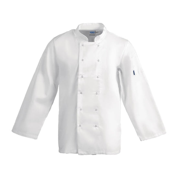 Whites Vegas Chefs Jacket Long Sleeve White Polycotton - Size M A134 - M - Whisk Hospitality - A134-M