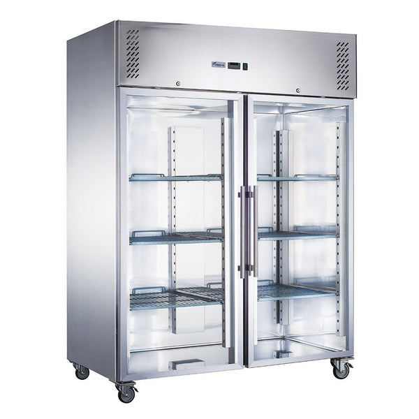 FED - X S/S Two Full Glass Door Upright Fridge - XURC1200G2V - Whisk Hospitality - XURC1200G2V