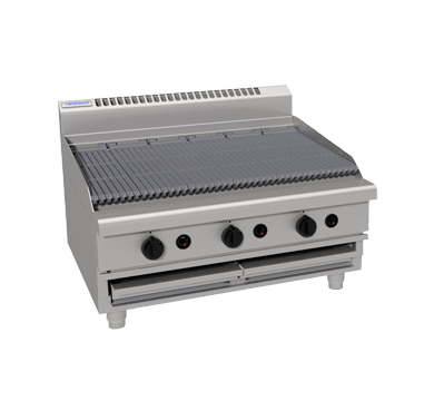 Waldorf 800 Series Chl8900G B 900Mm Gas Chargrill Low Back Version Bench Model - Whisk Hospitality - CHL8900G-B