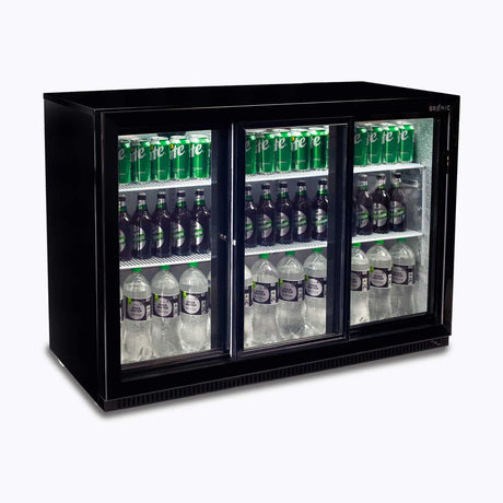 Bromic Back Bar Fridge - 307L - 3 Doors - Sliding - Whisk Hospitality - BB0330GDS-NR-1