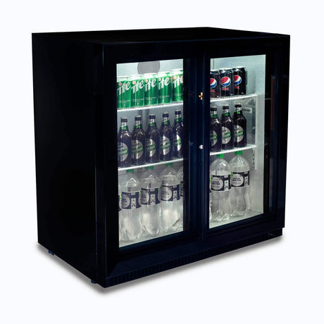Bromic Back Bar Fridge - 190L - 2 Doors - Sliding - Whisk Hospitality - BB0200GDS-NR-1