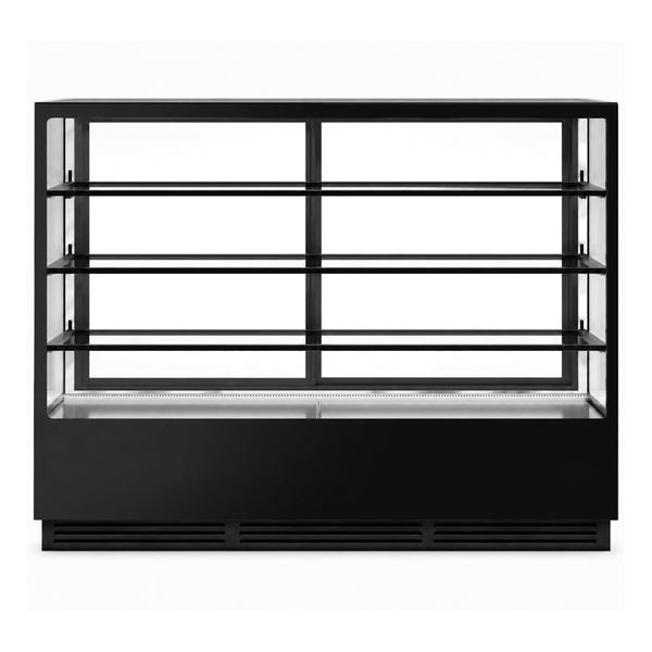 Bonvue Noir Prime 1800mm 3 Shelves Square Cake Display Cabinet CVS180-3B - Whisk Hospitality - CVS180-3B