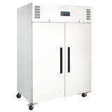 Polar G - Series Solid 2 Door Upright Freezer White Exterior - 1200Ltr DL897 - A - Whisk Hospitality - DL897-A