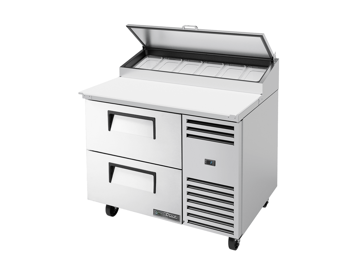 True Refrigeration Pizza Prep Table 6x 1/3 Top Pans 2 Drawers - TPP - AT - 44D - 2 - HC - Whisk Hospitality - TPP-AT-44D-2-HC