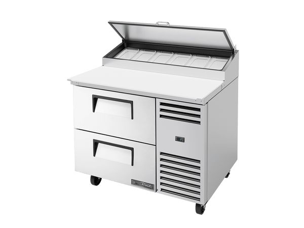 True Refrigeration Pizza Prep Table 6x 1/3 Top Pans 2 Drawers - TPP - AT - 44D - 2 - HC - Whisk Hospitality - TPP-AT-44D-2-HC