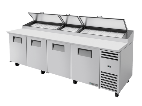 True Refrigeration Pizza Prep Table 15x 1/3 Top Pans 4 Solid Swing Doors - TPP - AT - 119 - HC - Whisk Hospitality - TPP-AT-119-HC