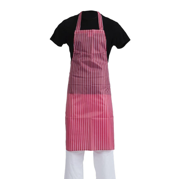 Whites Water Resistant Apron Red/White Stripe A581 - Whisk Hospitality - A581