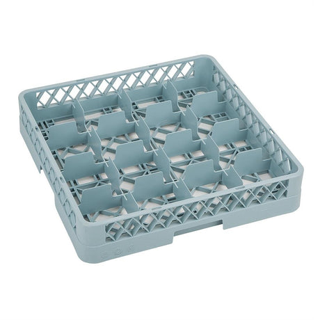 Vogue Glass Dishwasher Rack Grey - 100x500x500mm (16 Compartments) F612 - Whisk Hospitality - F612