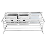 Left Inlet Double Sink Dishwasher Bench DSBD7 - 1800L/A - Whisk Hospitality - DSBD7-1800L/A