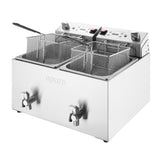 Apuro Double Electric Fryer with Timer - 2x8Ltr - 2x2.9kW CU621 - A - Whisk Hospitality - CU621-A