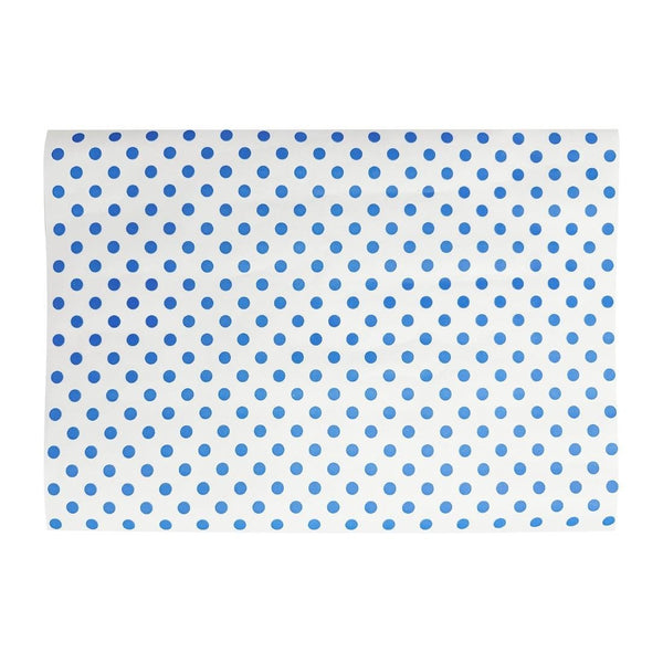 Fiesta Compostable Burger Wraps Blue Dot - 250x350mm (Pack 200) HY792 - Whisk Hospitality - HY792