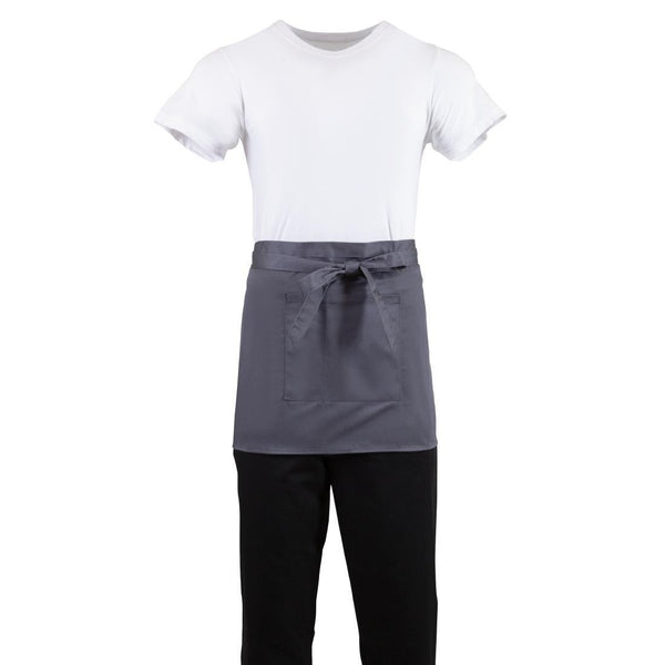 Whites Short Bistro Apron Charcoal - 750x373mm 29.5x14.7" B157 - Whisk Hospitality - B157