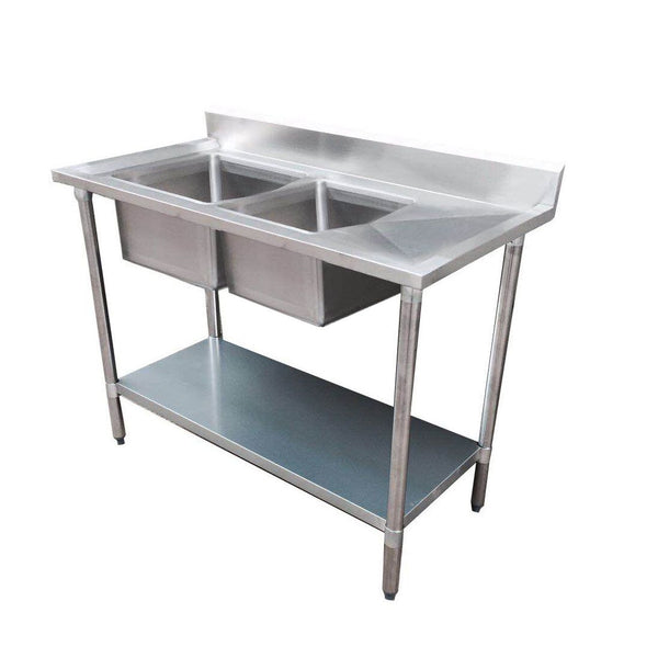 Modular System Double Sink Bench Left Handed 1800x600x900mm - 1800 - 6 - DSBL - Whisk Hospitality - 1800-6-DSBL