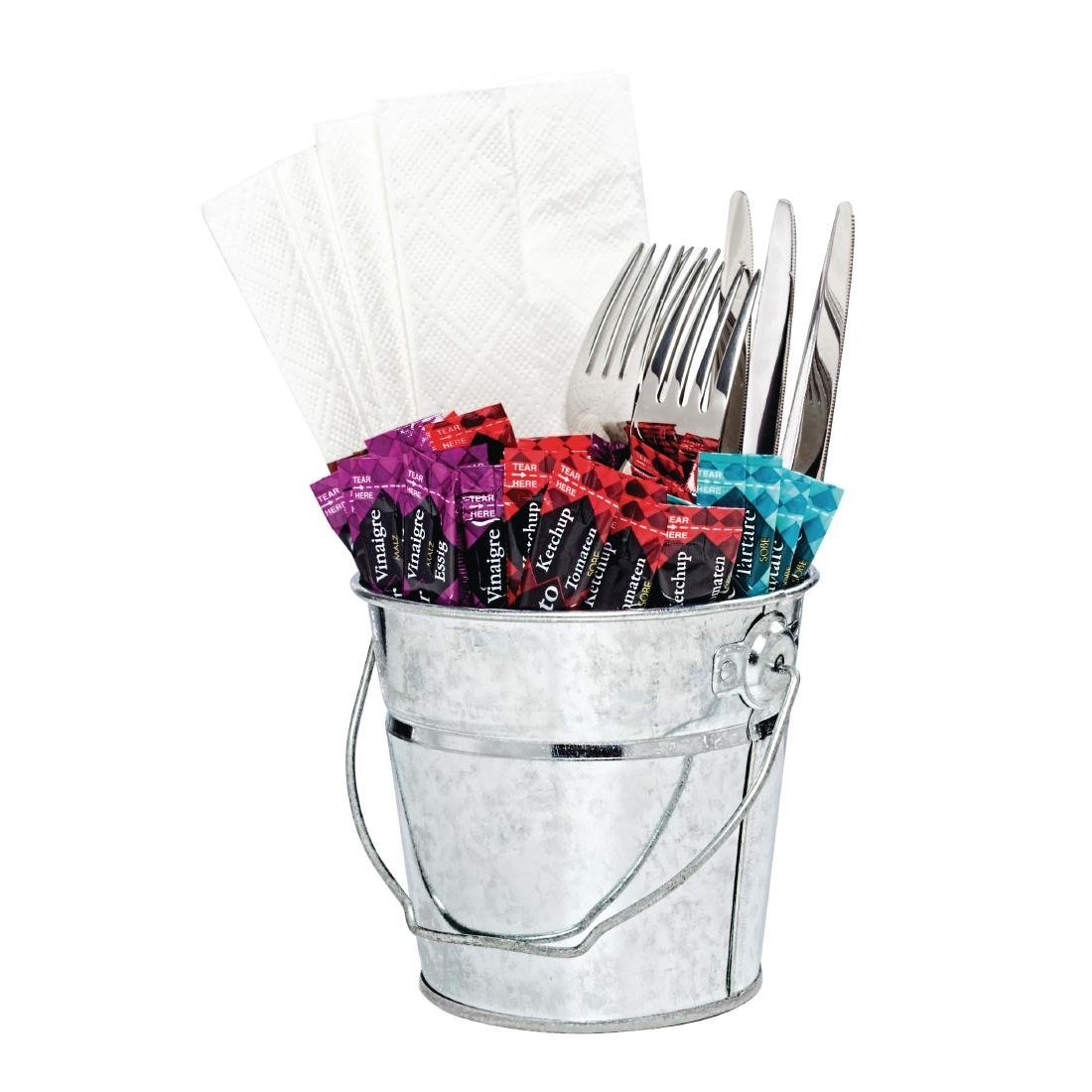 Olympia Round Galvanised Bucket - 78(H)x80(W)mm GF246 - Whisk Hospitality - GF246