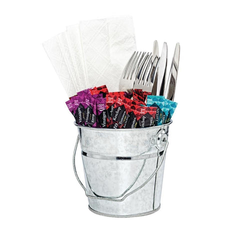 Olympia Round Galvanised Bucket - 78(H)x80(W)mm GF246 - Whisk Hospitality - GF246