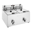 Apuro Double Electric Fryer with Timer - 2x8Ltr - 2x2.9kW CU621 - A - Whisk Hospitality - CU621-A