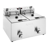 Apuro Double Electric Fryer with Timer - 2x8Ltr - 2x2.9kW CU621 - A - Whisk Hospitality - CU621-A