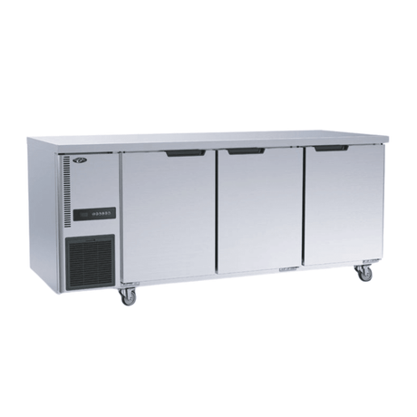Thermaster Stainless Steel Triple Door Workbench Freezer - TL1800BT - 3D - Whisk Hospitality - TL1800BT-3D