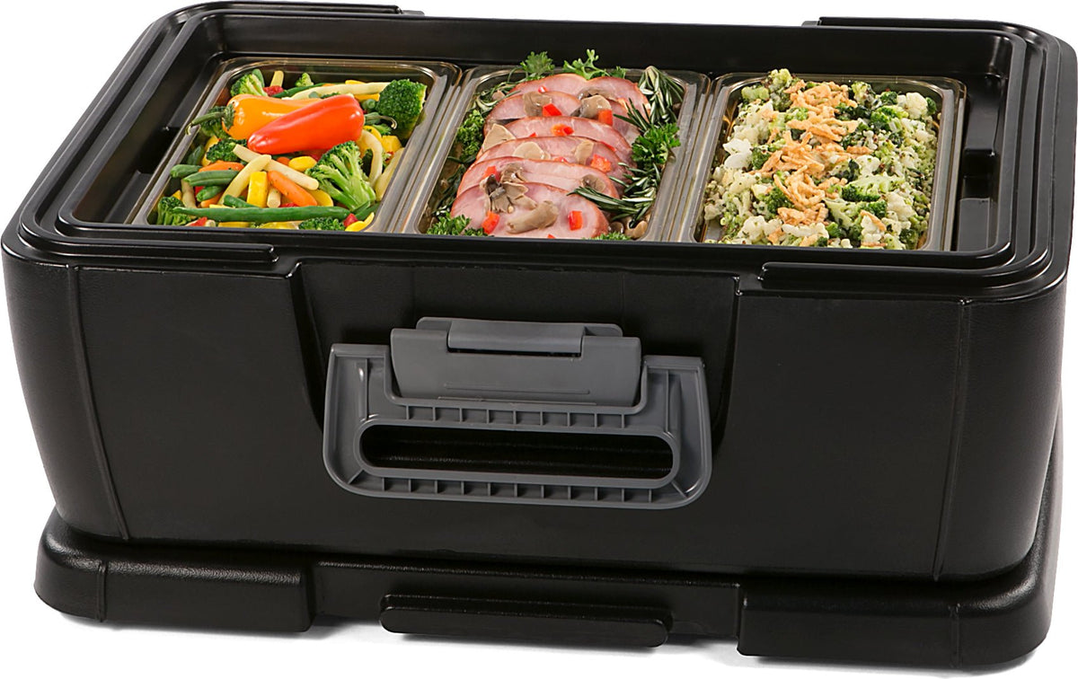 IT16003 Carlisle Cateraide Black IT Top Loading Insulated Food Pan Carrier 676mm x 460mm x 740mm - Whisk Hospitality - IT16003