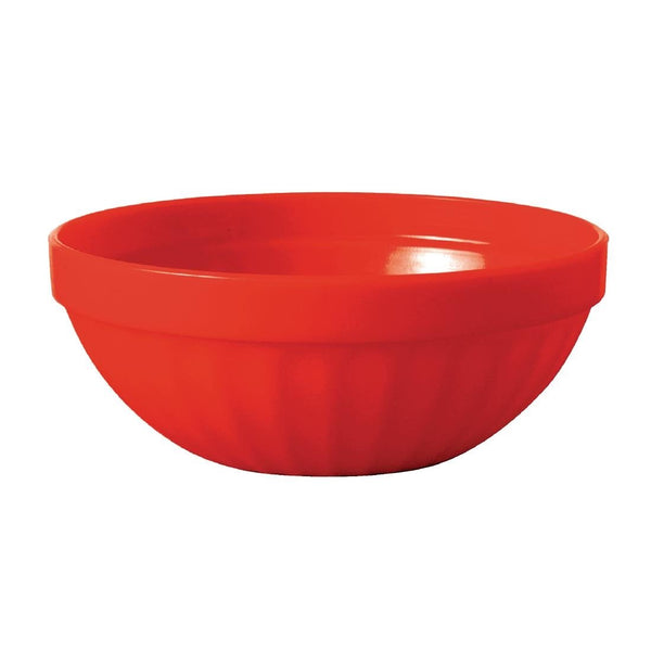 Olympia Kristallon Polycarbonate Bowl Red - 190ml 6.7oz 102mm 4" (Box 12) CE277 - Whisk Hospitality - CE277