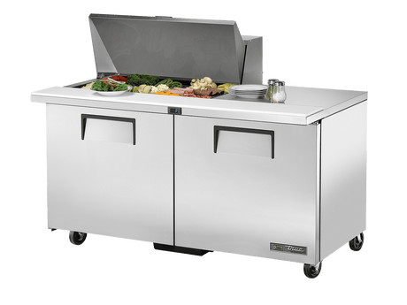 True Refrigeration Prep Table 15x 1/6 Top Pans 2 Solid Swing Doors - TSSU - 60 - 15M - B - HC - Whisk Hospitality - TSSU-60-15M-B-HC