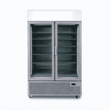 Bromic Upright Display Fridge - 1082L - 2 Door - Flat Glass - Lightbox - Silver - Whisk Hospitality - GM1100LS-NR